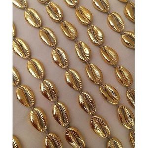 LAST CHANCE Gold Cowrie Puka Shell Choker Necklace